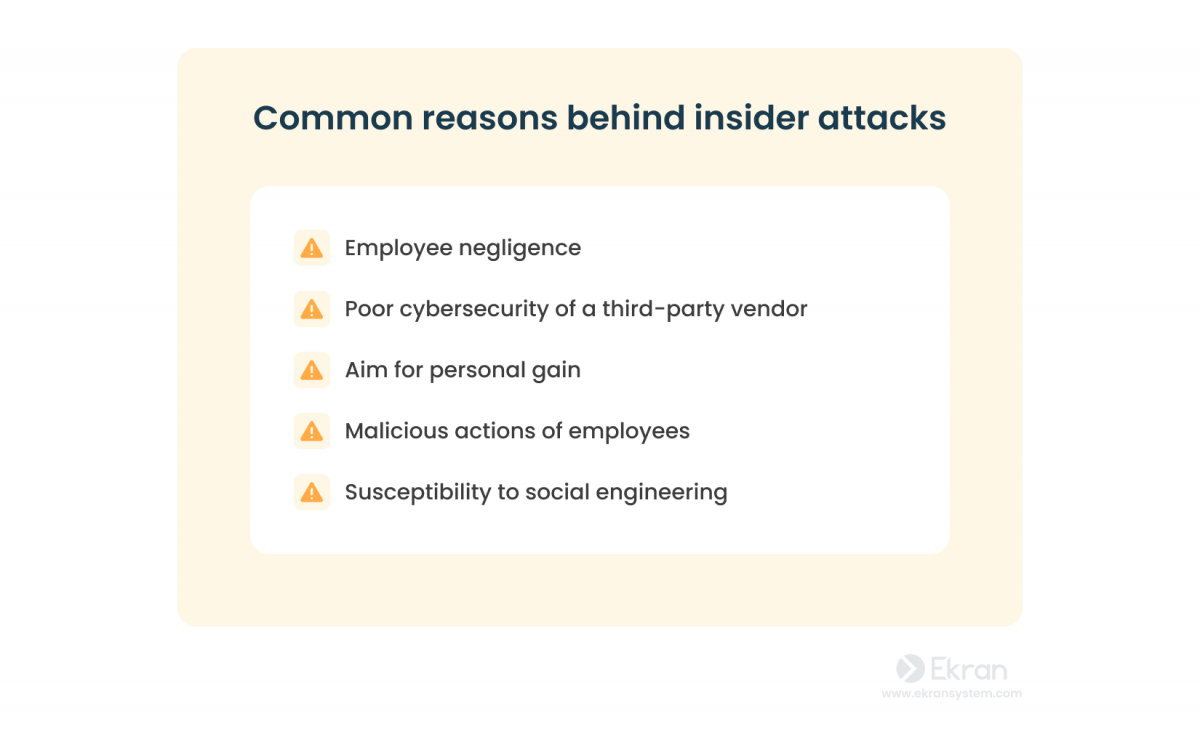 Most common reasons behind insider attacks