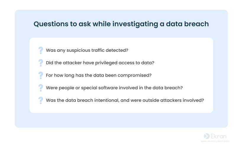 Questions to ask while investigating a data breach