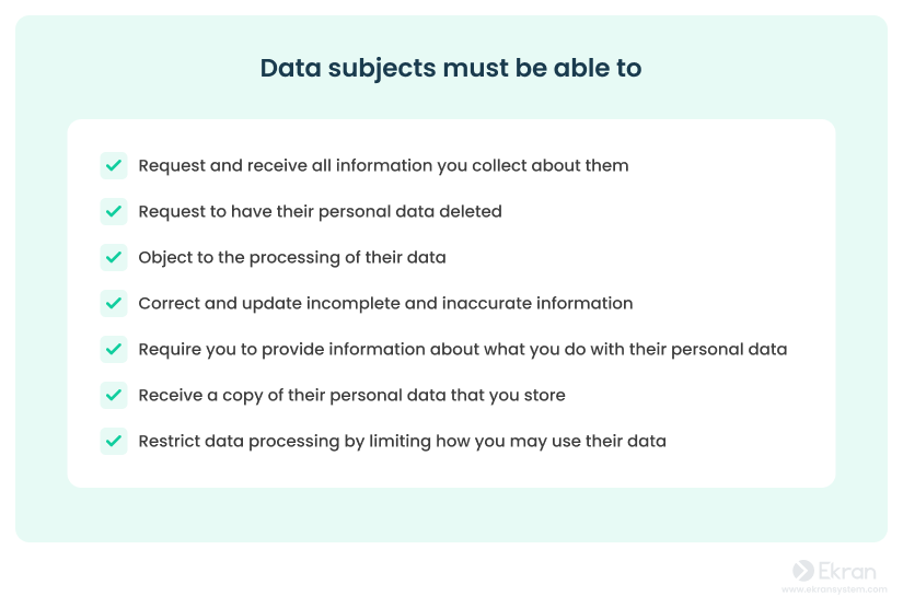 Data subjects must be able to