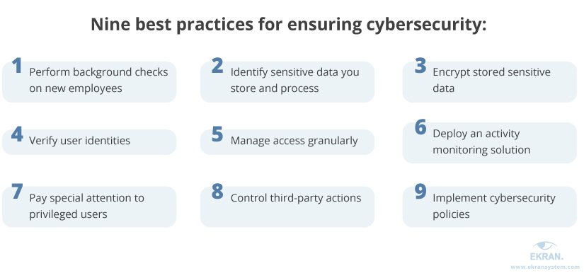 Nine best practices for ensuring cybersecurity