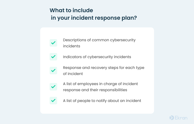 What to include in your incident response plan?
